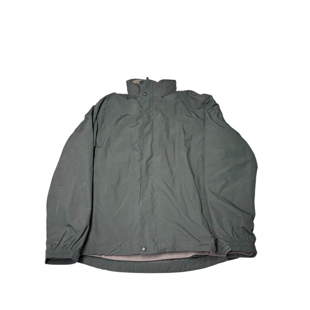 Vintage LL Bean Men XL Tall Light Green Fleece Lined Waterproof Jacket Outerwear